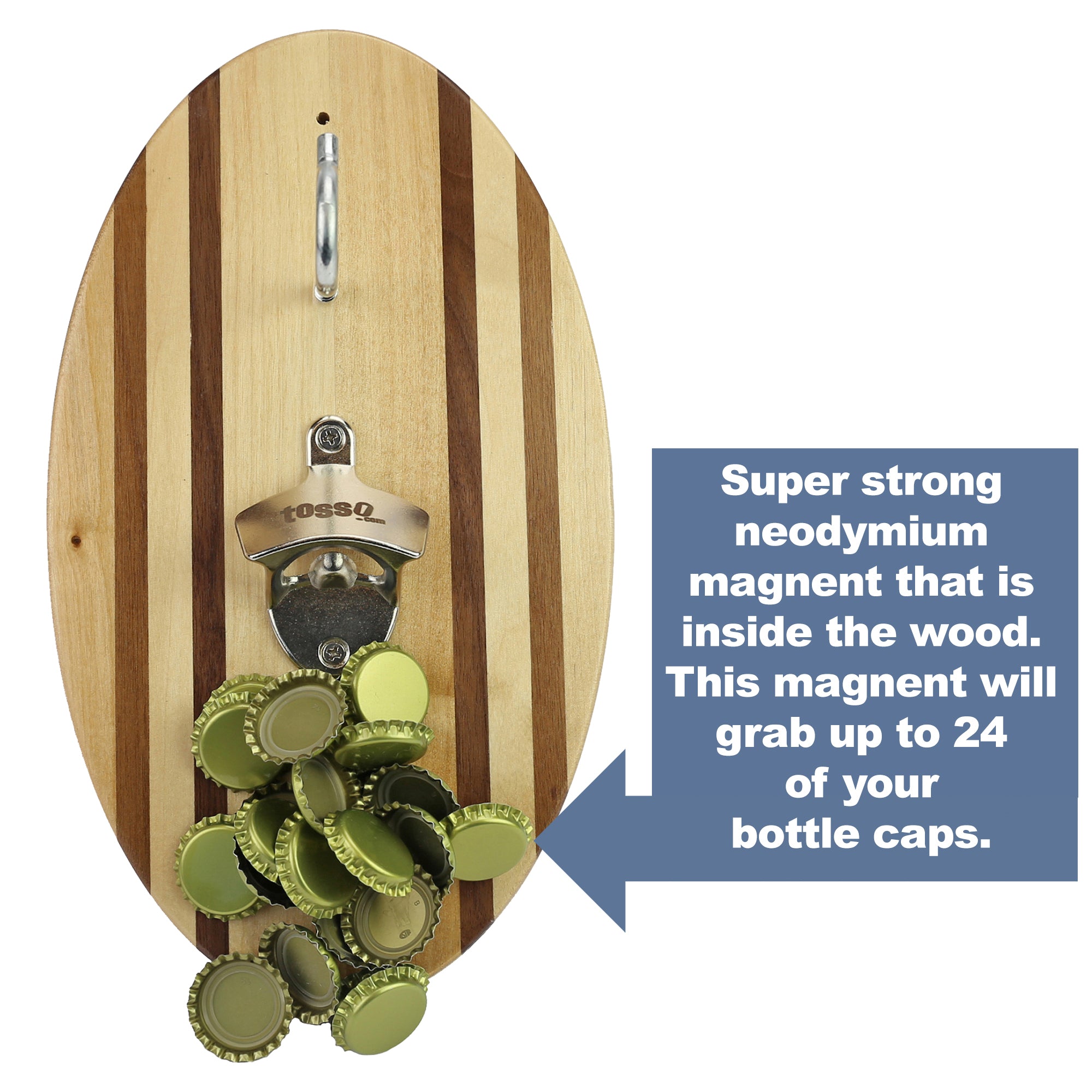 Custom Bamboo Wall Mounted Bottle Openers