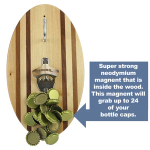 Hook and Ring Pro (Beach Stripes) with Bottle Opener and Magnetic Bottle Cap Catch