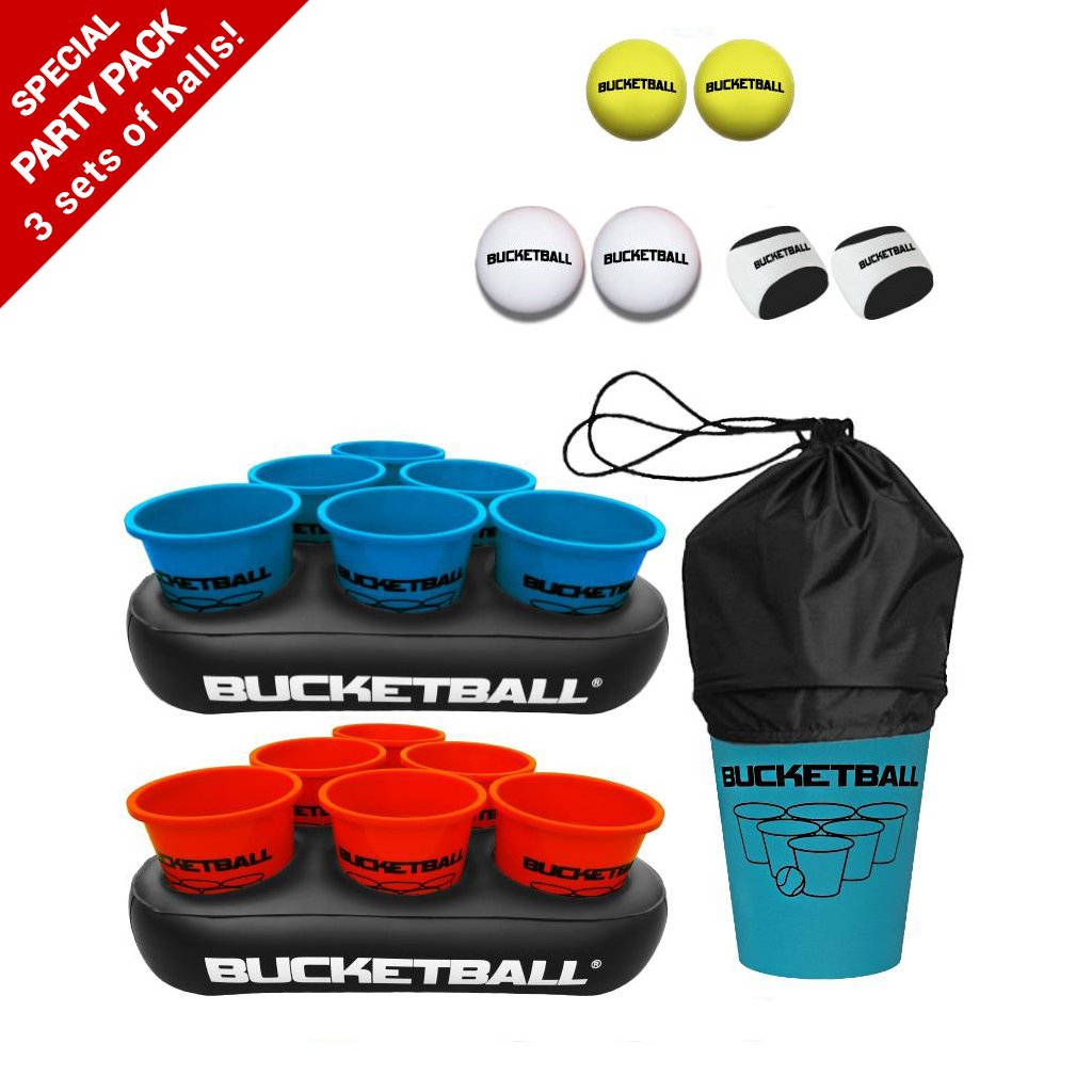 Bucket Ball - Party Pack With Inflatable Racks + 3 sets of balls