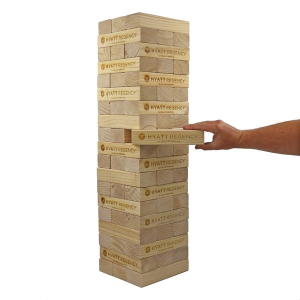 Personalized Giant Tumble Tower with FREE bonus block bottle opener