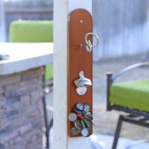 Hook and Ring Game with Bottle Opener and Magnetic Bottle Cap Catch
