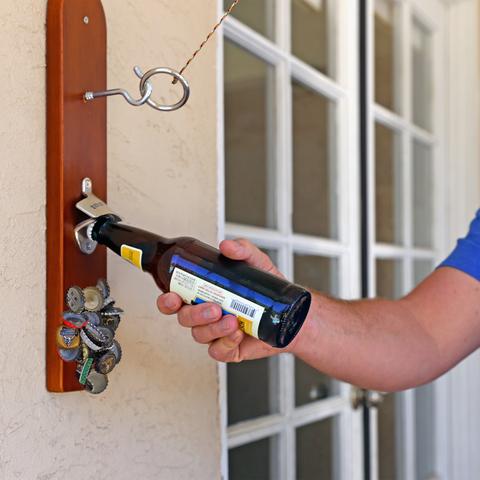 Hook and Ring Game with Bottle Opener and Magnetic Bottle Cap Catch