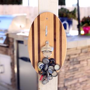 Hook and Ring Pro (Beach Stripes) with Bottle Opener and Magnetic Bottle Cap Catch